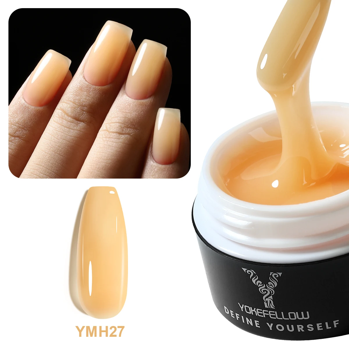 NEU YOKEFELLOW Builder Gel Nagellack 15g Jelly Blue Hard Gel HEMA TPO Free Extension Gel Bunte Builer Lack für Nagel DIY
