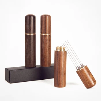 Espresso Coffee Stirrer Needle Distributor Coffee Powder Stirrer Wood Handle Coffee…