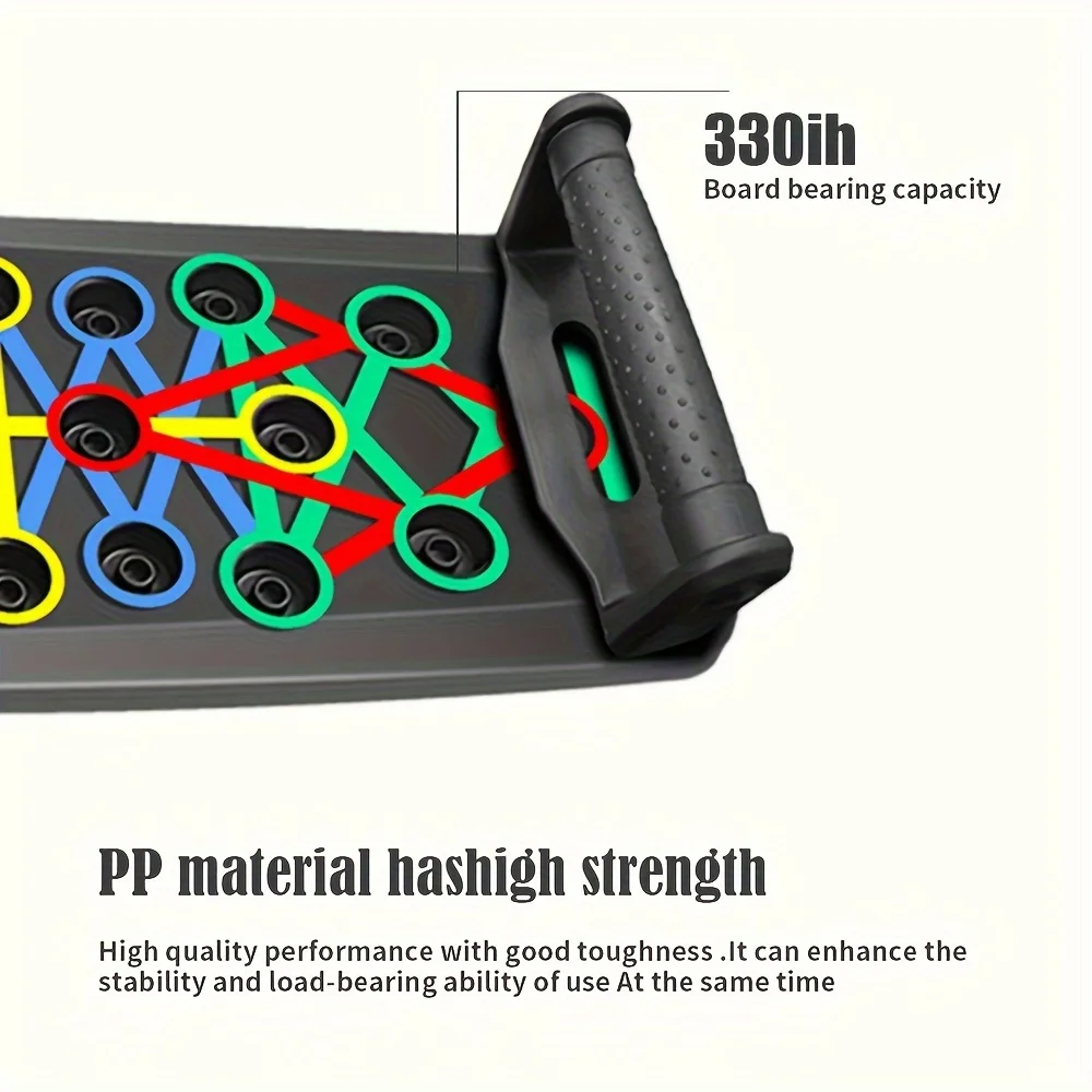 Picture 7: Portable Folding Push-up Board, Multi-functional Anti-slip Mat with Handle, Home Fitness Exercise for Chest, Abdomen and Arms