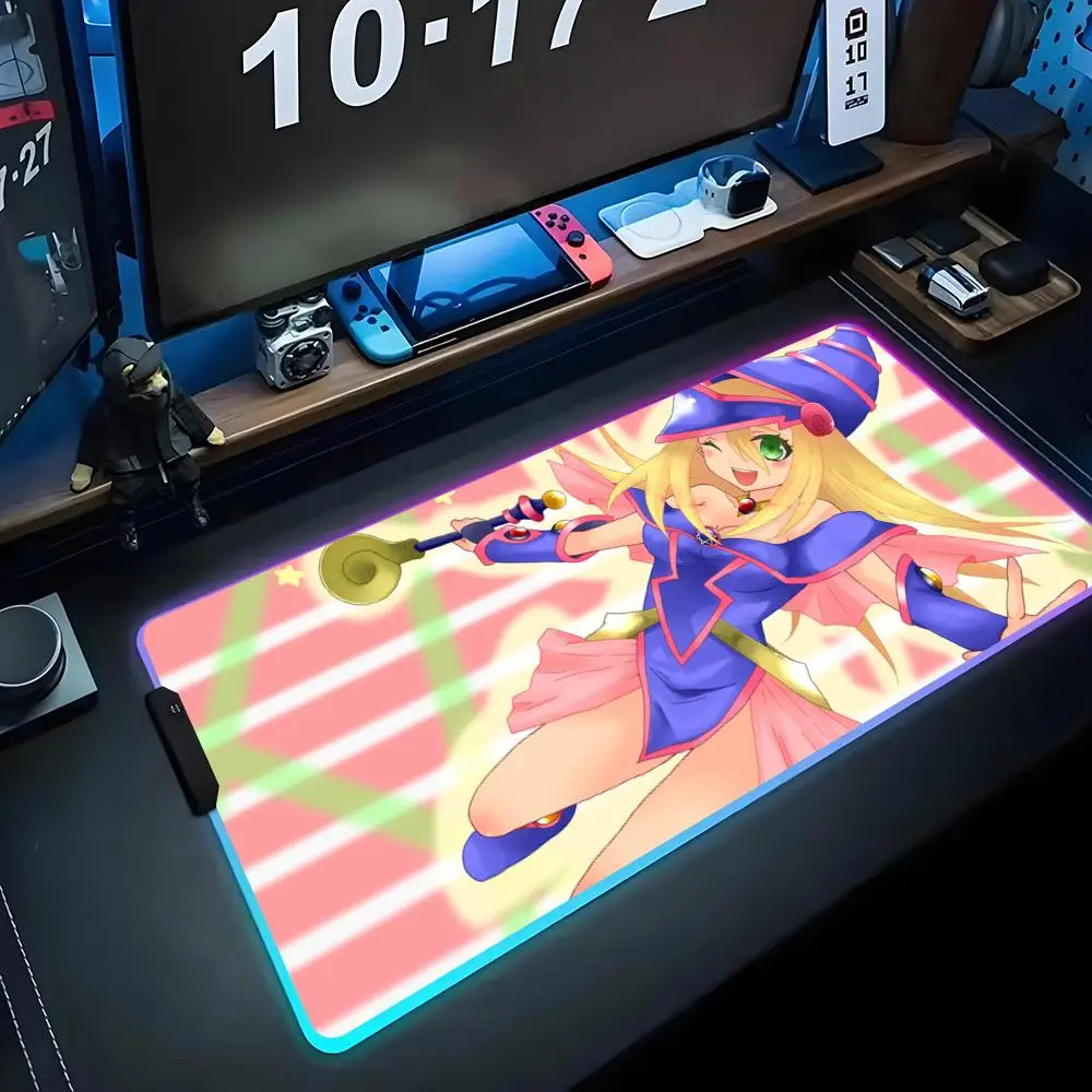 

Коврик для мыши Dark Magic Girl RGB Gaming Mousepad Большой светодиодный коврик для ПК Настольный коврик Светящийся коврик для мыши Большие коврики для клавиатуры Настольный коврик с
