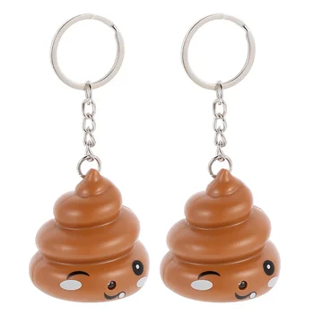 Funny trick stool key chain luminous hair ornament stool key ring bag pendant small gift Poop Shaped Keychain Pendants