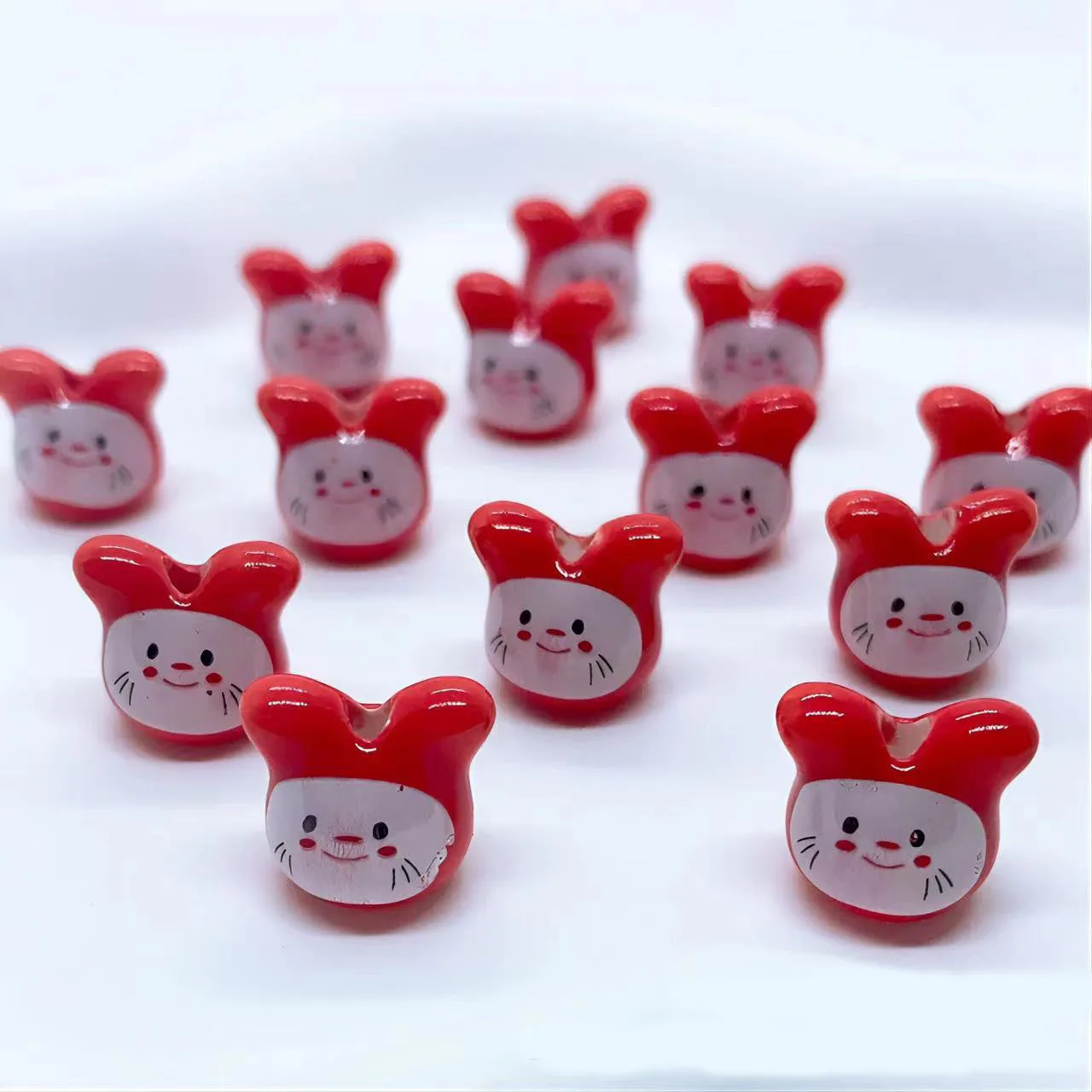 10PCS Colorful Ceramic Rabbit Beads Loose Spacer Beads For Jewelry Making DIY Bracelet Necklace Accessories