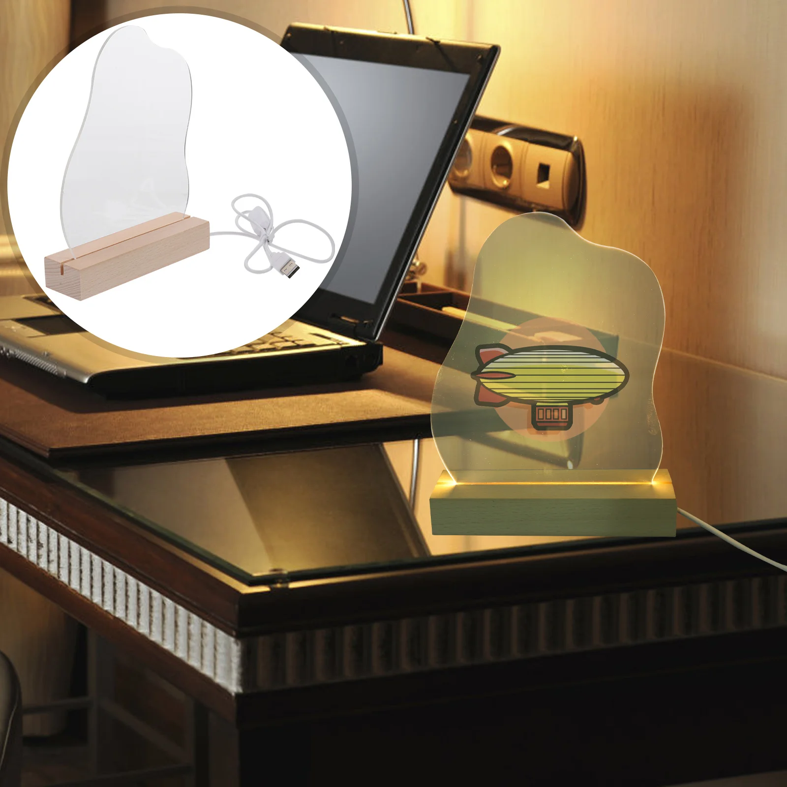 

Acrylic Writing Acrylic Writing Board With Light Night Lamp Memo Note Desktop Dry Erase Night Lamp 15x4x22CM Warm Light USB DIY