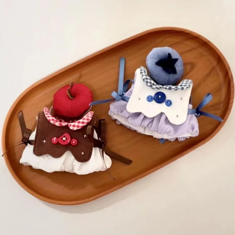 ชุดตุ๊กตาผ้าฝ้ายขนาด 10 ซม. ลายผลไม้ เค้ก บลูเบอร์รี่ ชุดตุ๊กตาขนาด 10 ซม. น่ารักสุดๆ ชุดแต่งตัวตุ๊กตา