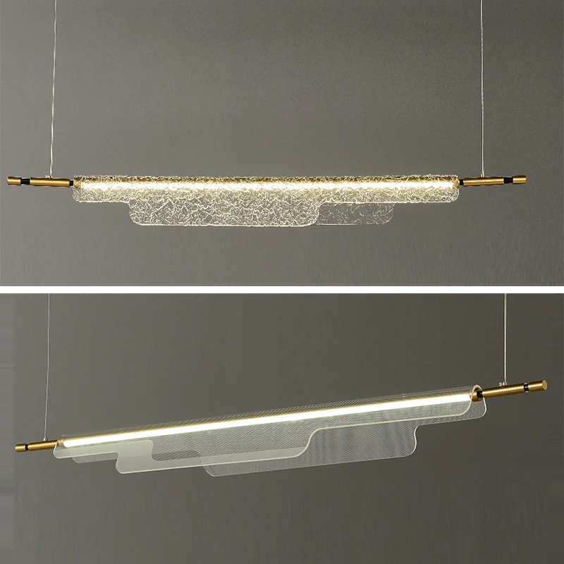 Modern Minimalist Long LED Pendant Lights Home Lighting Fixture Restaurant Hanging Lamp for Ceiling Dining Table Decor Lustre