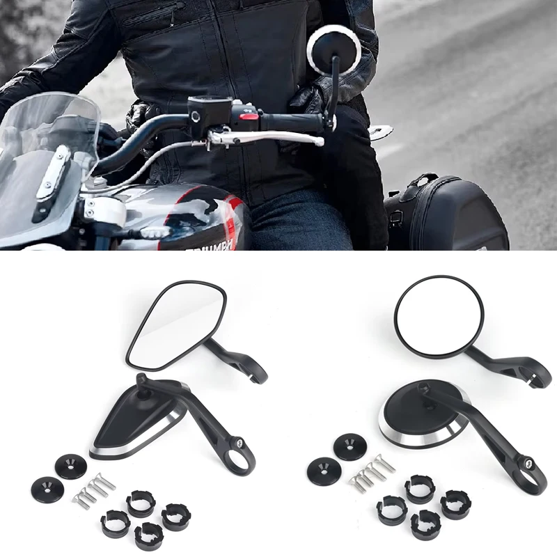 

For Trident 660 2020-2025 Rocket 3 Bobber T120 Daytona 660 675 Motorcycle CNC Handlebar Rearview Handle Bar End Mirror Kit