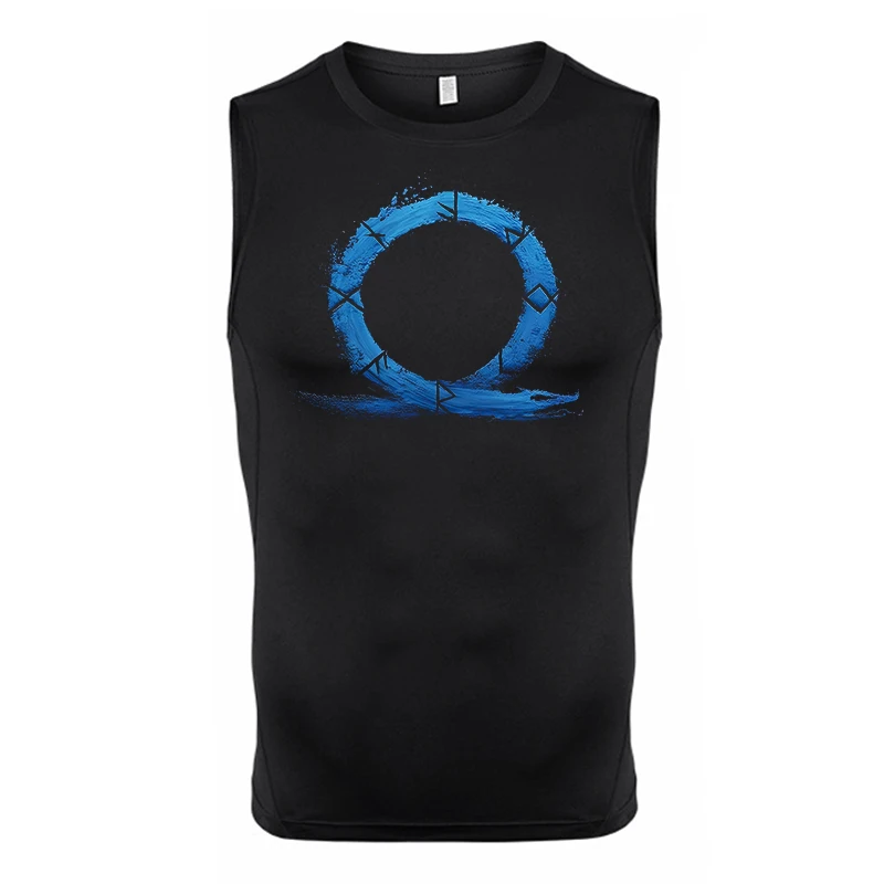 Ärmelloses Kompressionsshirt mit Totenkopf-Flügel-Print für Herren, sportliche, schnell trocknende Tanktops, Fitness-Workout-Lauf-Baselayers, Unterhemden – Detail 16