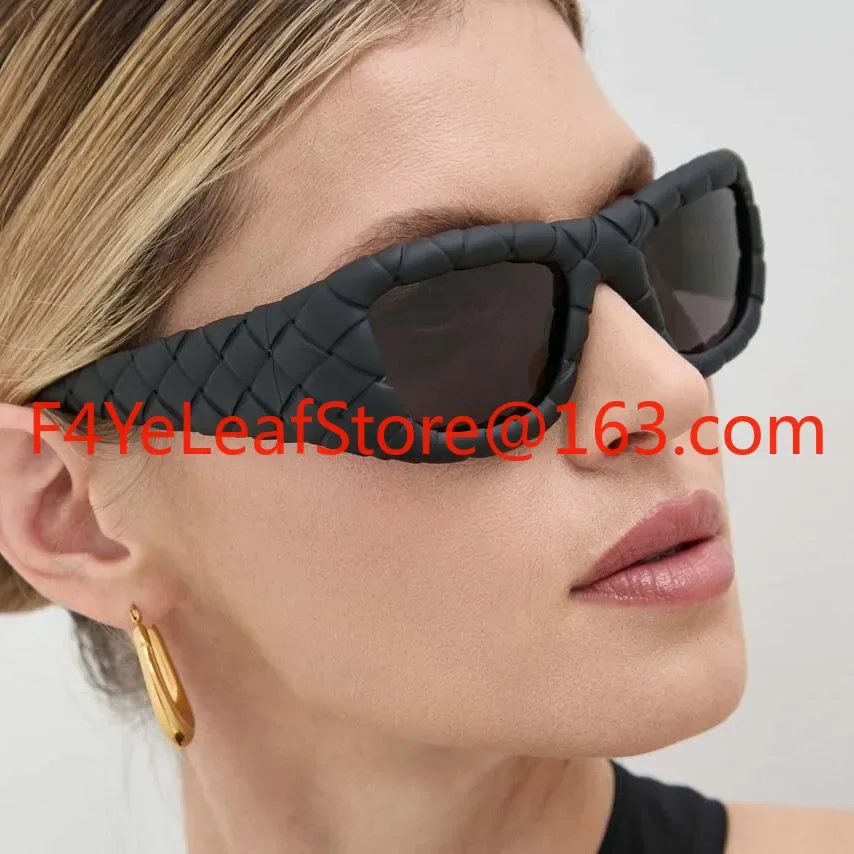 European and American new personalized thick frame sun plaid square large frame sunglasses women's sunglasses