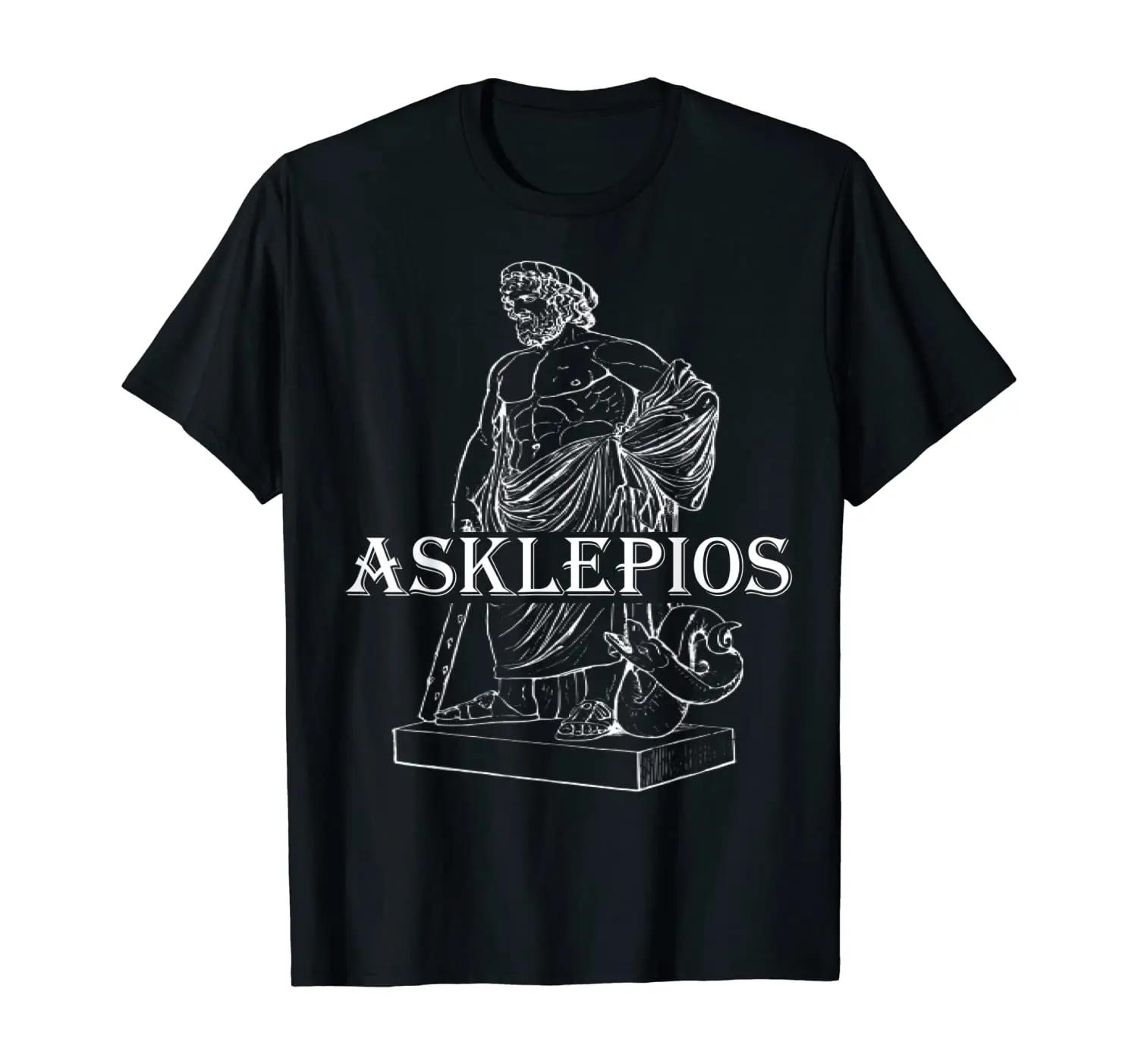 Ancient Greece Medicine God Asklepios Greek Mythology Mens T Shirt. Short Sleeve 100% Cotton Casual T-shirt Loose Top Size S-3XL