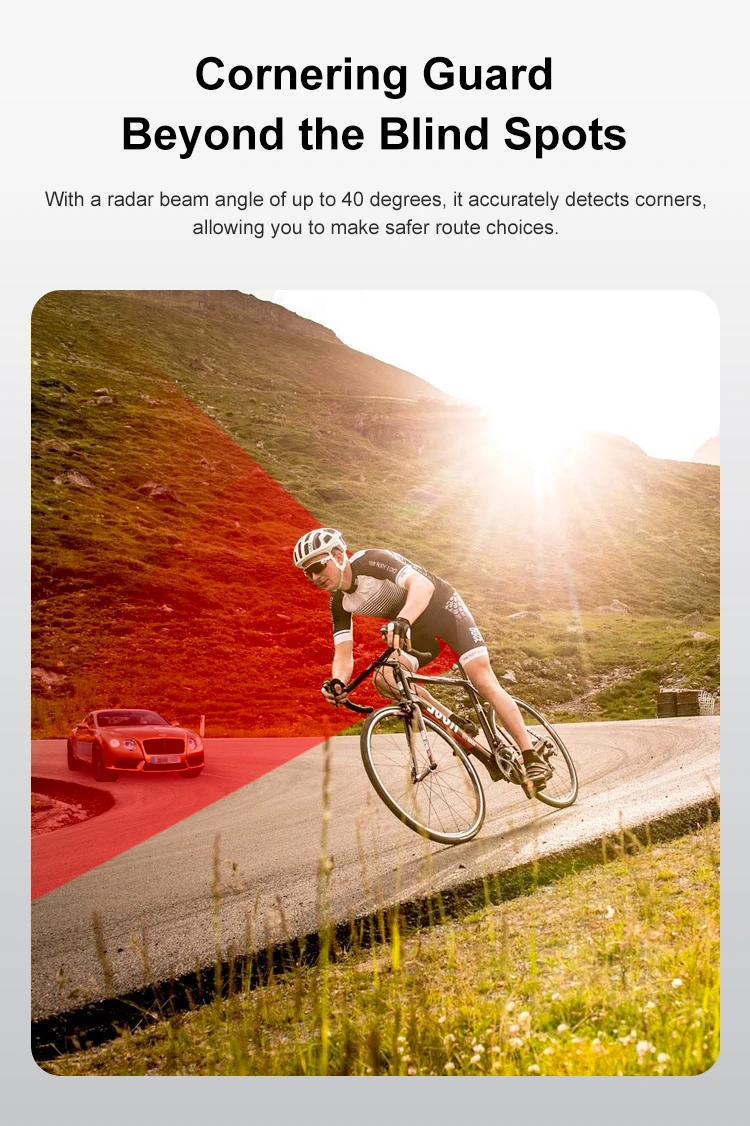 Jradar W100 Bicycle Rearview Radar Cycling Radar Tail Light Brake Sensing Lamp Saddle Seatpost Ebike Waterproof Bike Taillight