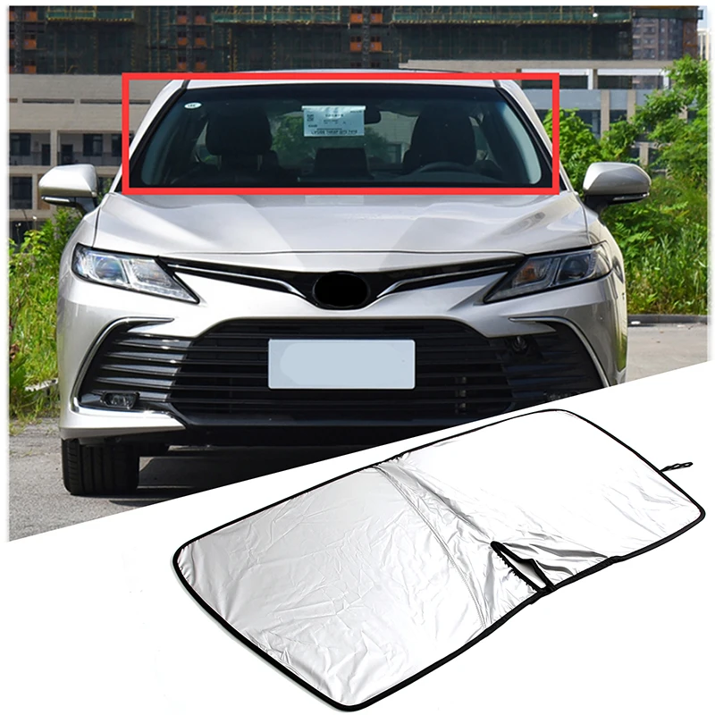 For Toyota Camry 2018-2023 Aluminum Foil Silver Car Styling Car Front Glass Anti-UV Sunshade Car Accessories