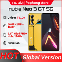 New Original Global Version Nubia neo3 GT 5G Smartphone 6.8 Oled FHD+ Hole, 120Hz 2392*1080 1200nit 6000mAh 80W