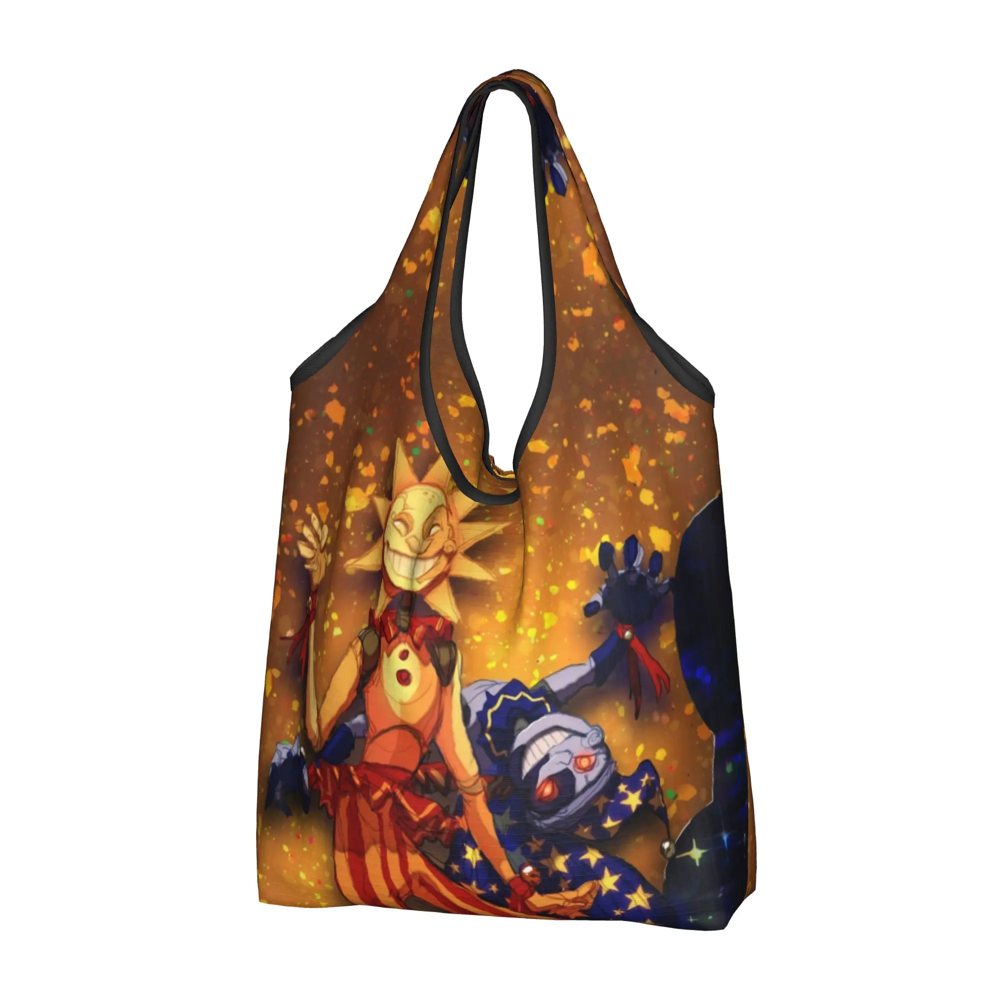 Recycling FNAF Security Breach Shopping Bag Women Tote Bag Portable Sundrop And Moondrop Groceries Shopper Bags