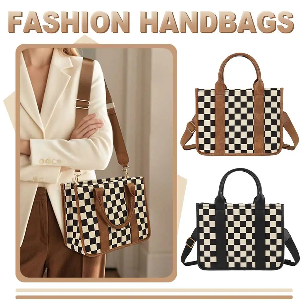 

Women Canvas Slouchy Tote Handbag Large Capacity Stylish Crossbody Bag Adjustable Strap Daily Commuting Bag Large Work Bag