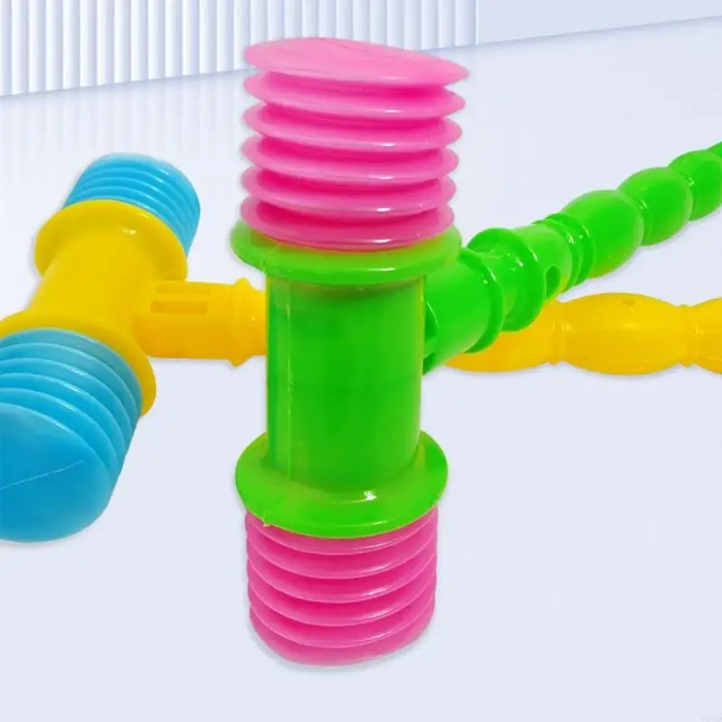 Y88D Kids Scheaky Toy Hammer sensorial Toy Rattle Handle plástico seguro para brincadeiras divertidas e envolventes