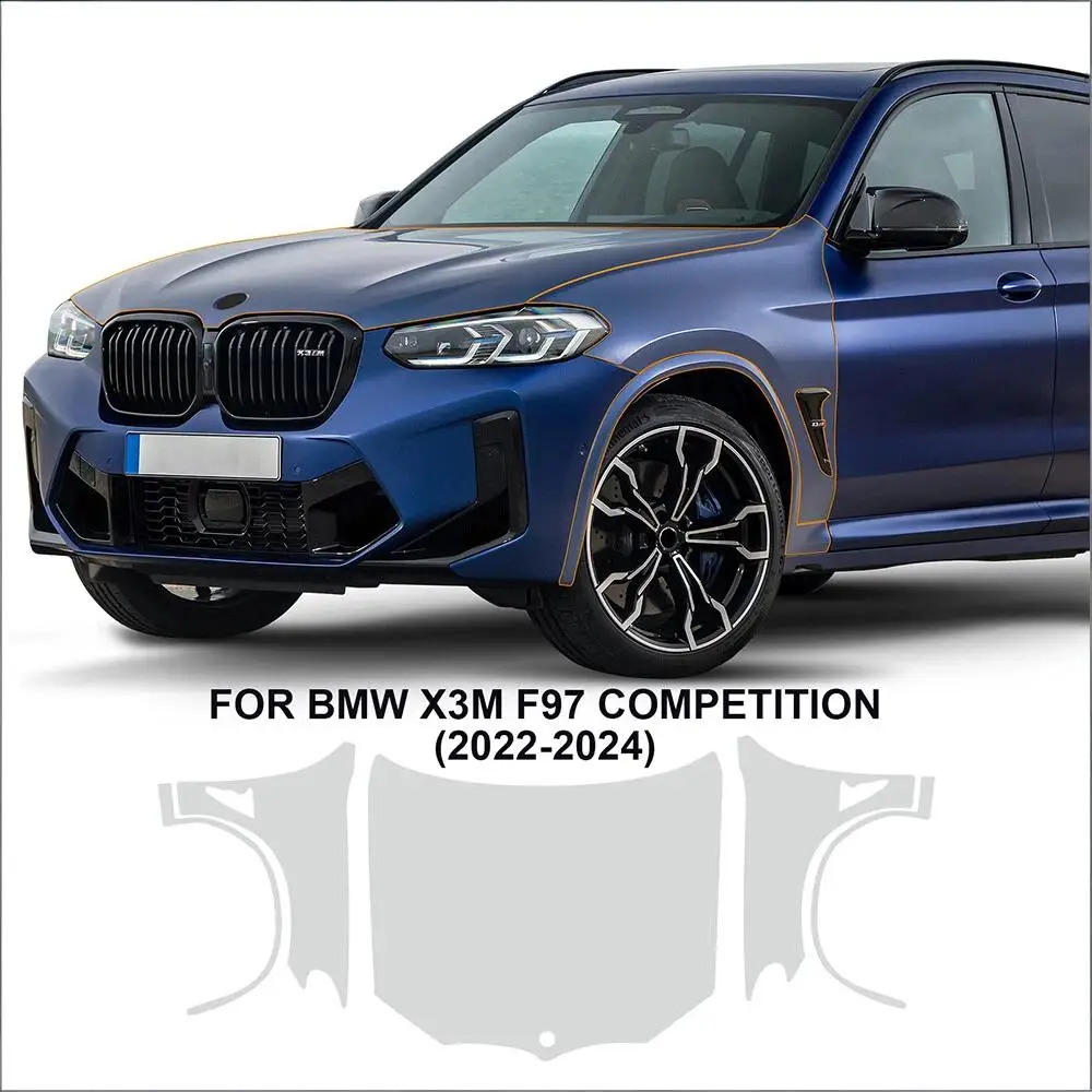 For BMW X3 M Competition 2022-2024 TPU Scratch-Resistant Bumper Self-Healing Paint Protection Film Invisible Pre-cut PPF ﻿Kit