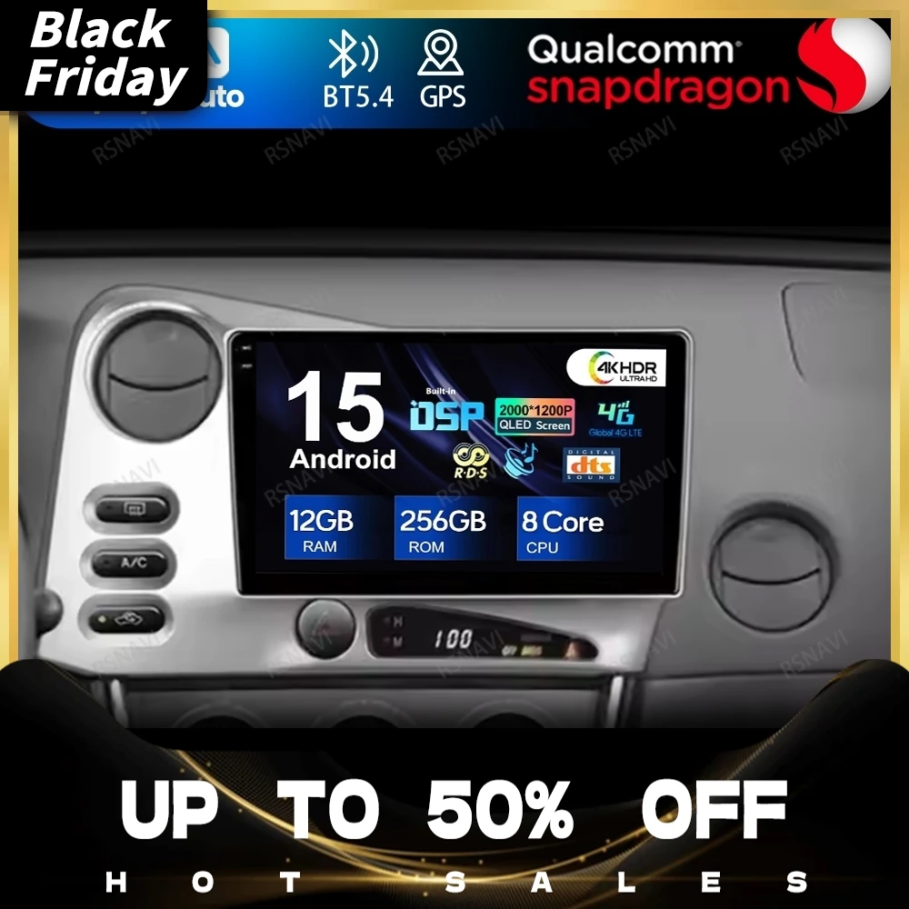 Android 15 For Toyota Matrix E130 E140 2002 2003 2004 2005 2006 Autoradio DSP BT Car Radio Stereo Wireless Carplay Auto 5G WIFI