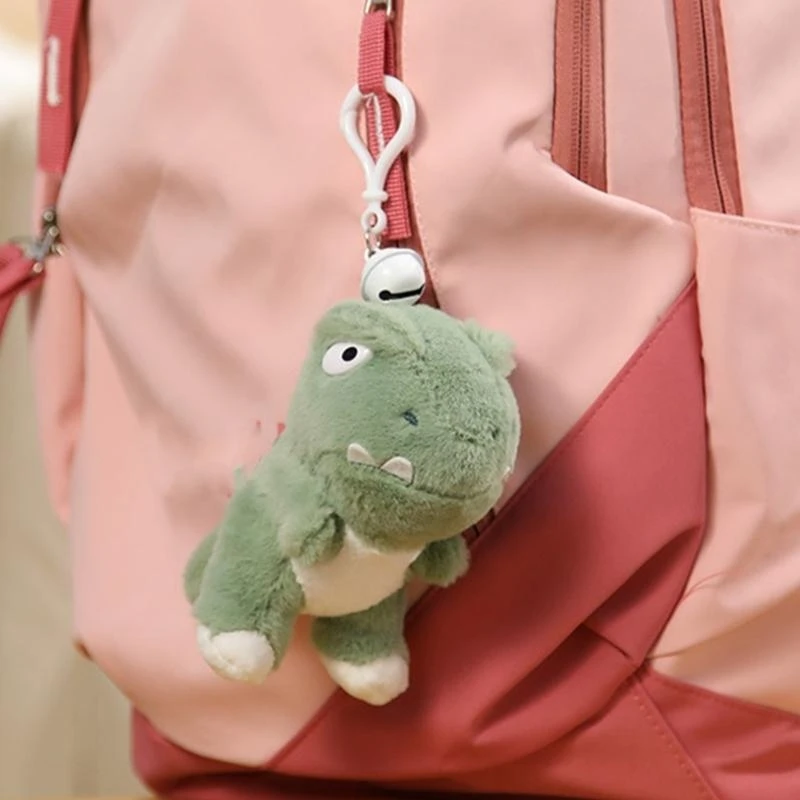 090B Cartoon Plush Keyring Soundable Stuffed Dinosaur Doll Pendant Backpack Decor