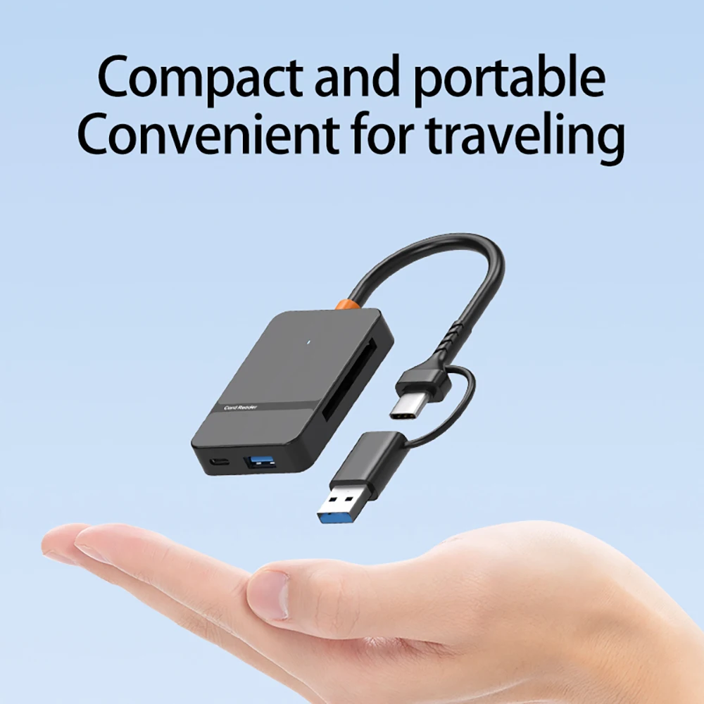 8-in-1 multifunctional Card Reader USB3.0 Hub TF/SD/MS/CF Memory Card Reader for iPhone Android phone