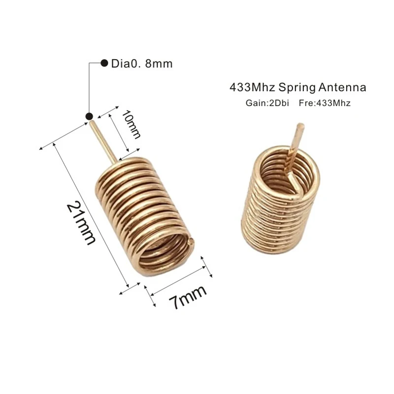 433Mhz Copper Spring Antenna 2Dbi Helical Coil 433 Built-in Module PCB Soldering