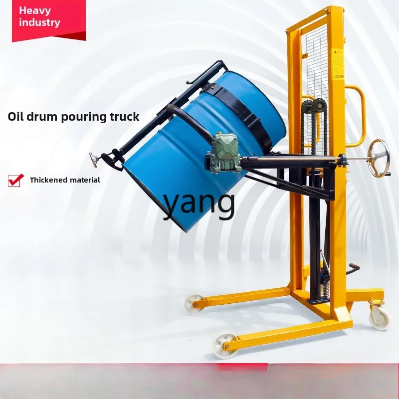 CX oil drum raised and turned, foot stepped, hand push handling, dumping, loading and unloading, weighing