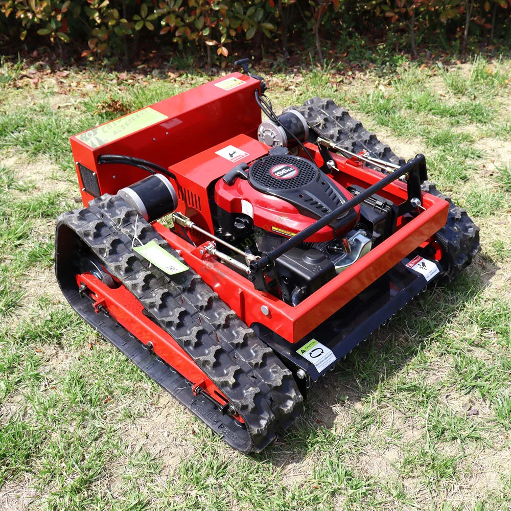 Remote Control Crawler Lawn Mower Small Tracked Robotic Grass Cutter for Orchard Slope Cutting Unmanned Weeding Machine