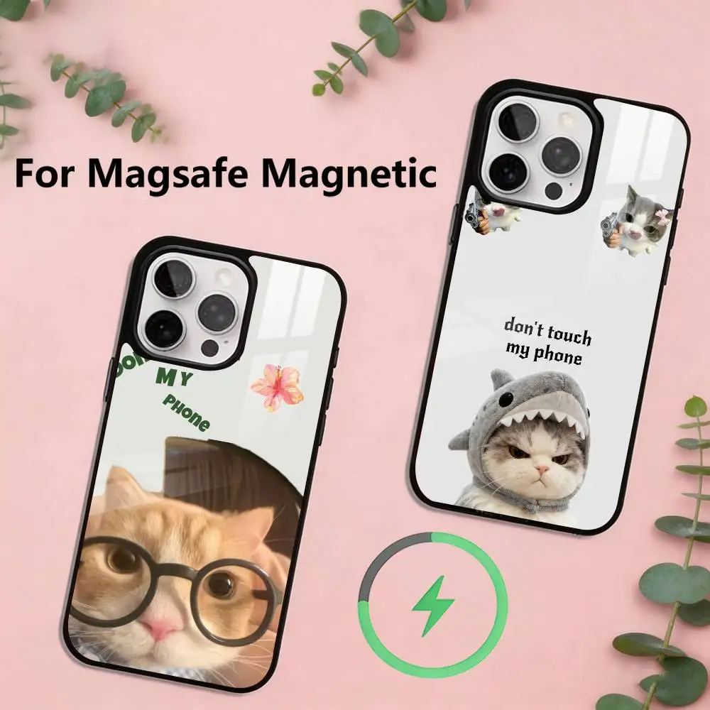 

D-Don't Touch My Phone Phone Case For iPhone17,16,15,14,13,12,11 Plus,Pro Magnetic with Magsafe Wireless Charging