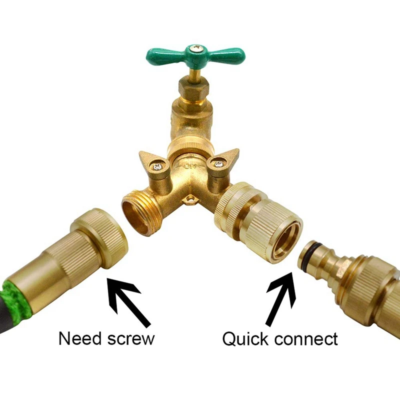 Conectores macho para manguera de agua de 4 piezas, 3/4 pulgadas y 3 juegos de conectores de manguera de latón de 3/4 pulgadas