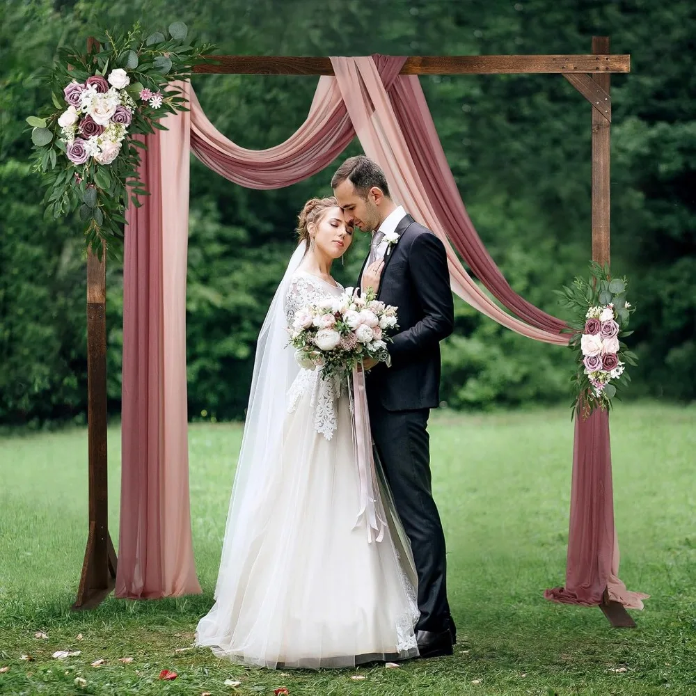 Wooden Wedding Arch, Square Wood Arch Backdrop Stand for Ceremony Rustic Wedding Birthday Parties Indoor Outdoor Garden Decor