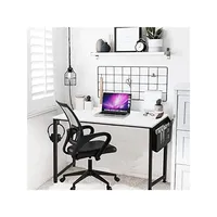 Small Computer Desk for Bedroom White Modern Writing Table for Home Office Small Spaces Student Teens Study Work PC Desk 31 Inch