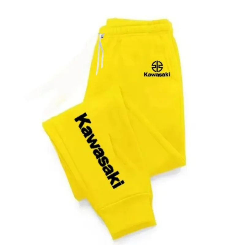 Calças esportivas da moda casual Kawasaki, calças respiráveis de secagem rápida de tamanho grande para corrida e treinamento físico