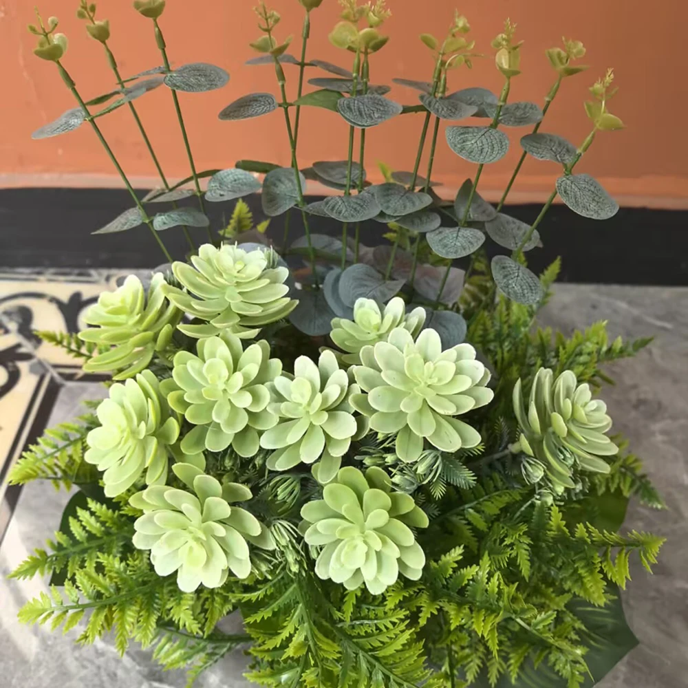 ديكور المنزل نباتات عصارية صناعية نباتات بوعاء عشب نباتي لمحاكاة شرائح سميكة من الشفرة