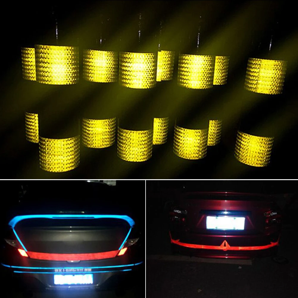 NEW 5cm*300cm Car Arrow Reflective Tape Decoration Stickers Car Warning Safety Reflection Tape Film Auto Reflector Sticker