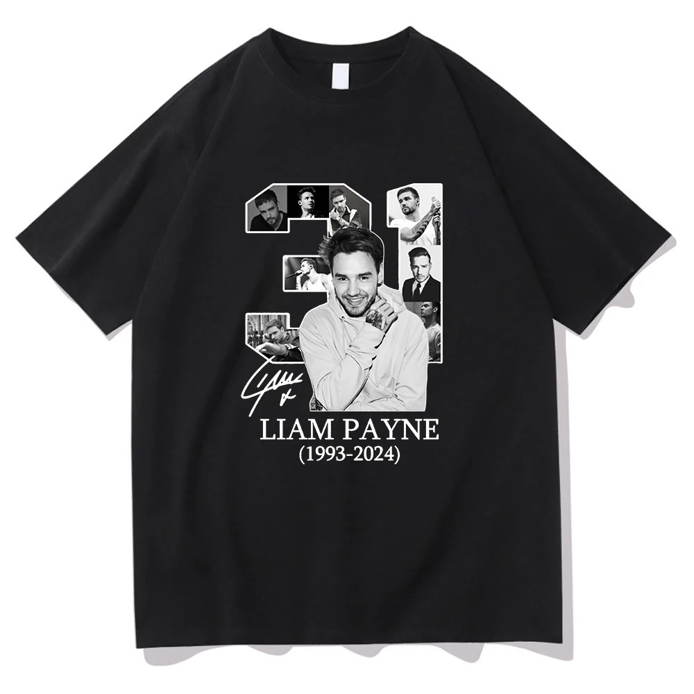 Liam Payne Rest in Music 2024 Tshirts Retro Men/women Clothing Unisex Cotton Short Sleeve Tops Graphic TShirt Vintage Clothes