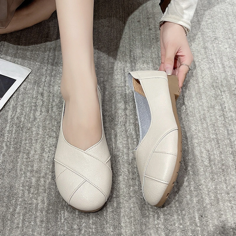 

2024 New Comfortable Shallow Mouth Single Shoes with Gentle Soft Bottom and Flat Bottom, One Step Style Casual Shoes