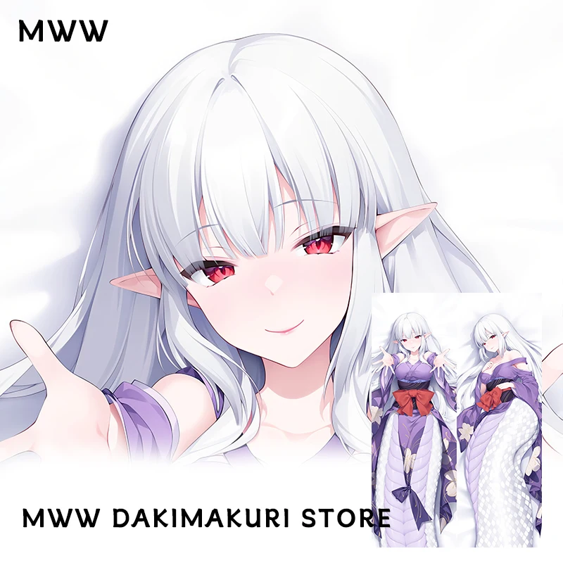 Funda de almohada Monster Girl Encyclopedia Shirohebi Dakimakura, funda de almohada con estampado de doble cara de Anime, almohada corporal de tamaño real
