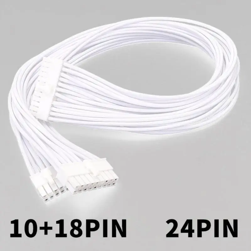 652F 24PIN to 10+18PIN Modular Power Cable Male to Male Extension for Computer for RM550X RM650X Easy Installs
