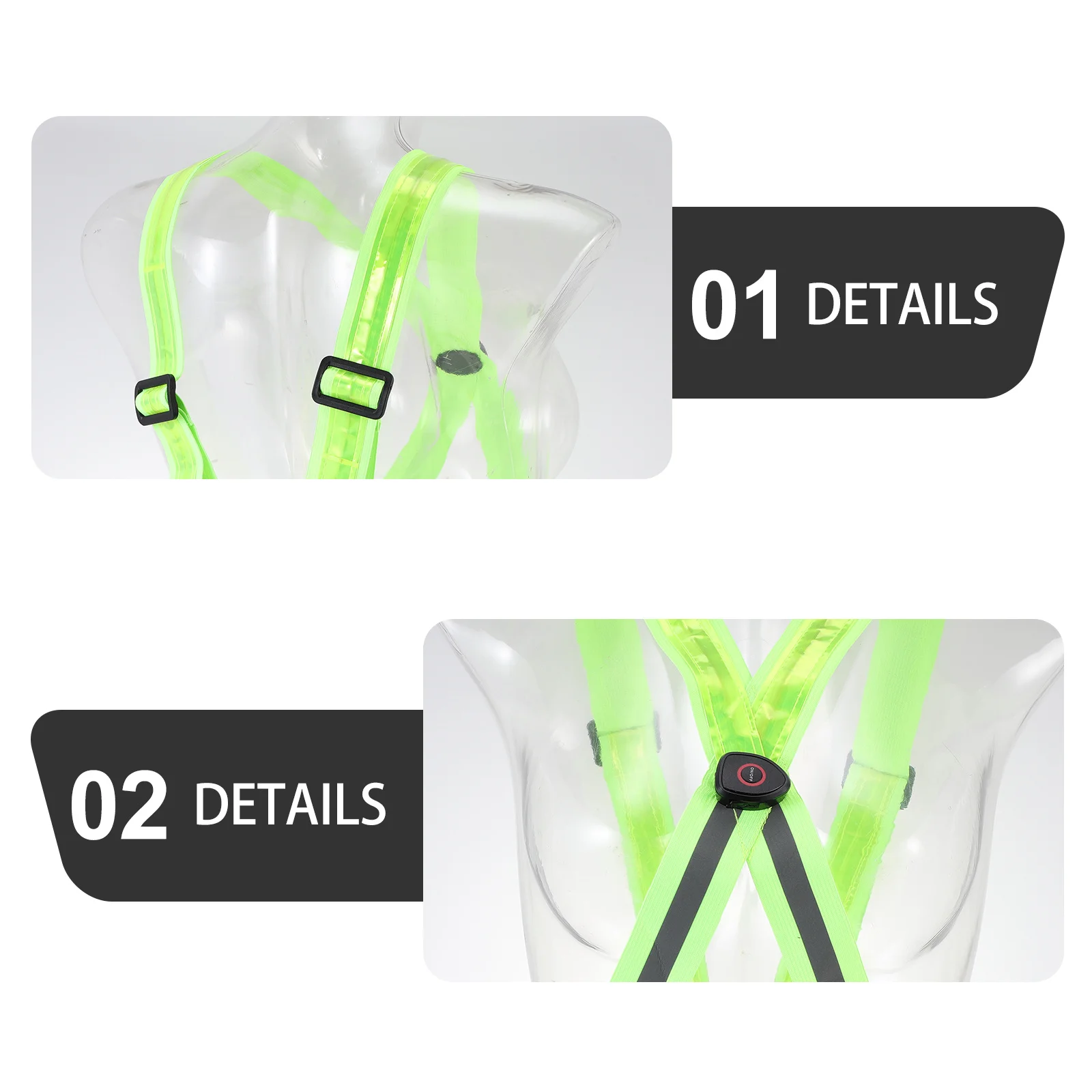 

1Set Running Reflective Vest Adjustable Elastic Reflective Belt Night Outdoor Safety Gear High Visibility Belts