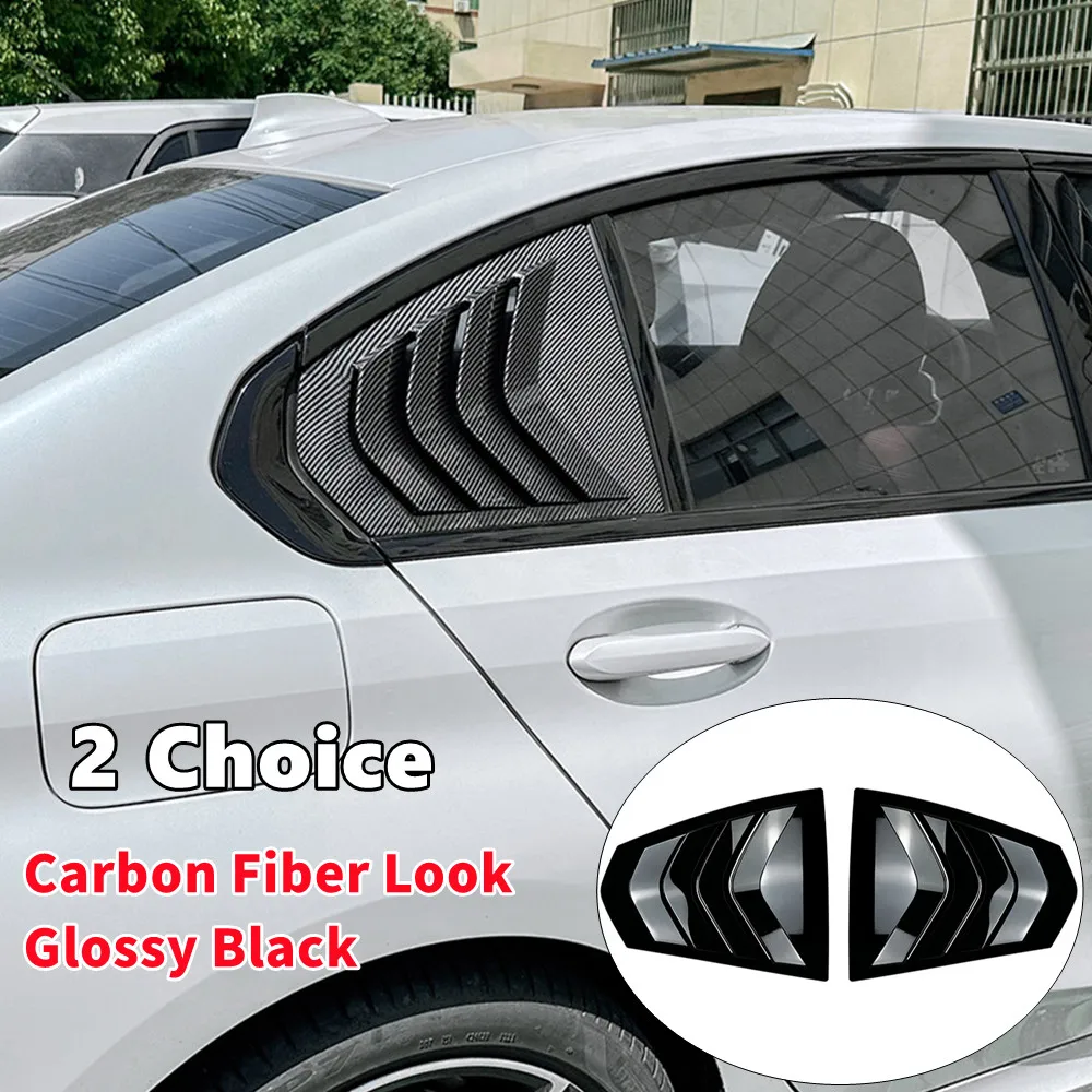 

2PCS Rear Window Louver Cover For BMW 3 Series G20 320i 325i 330i 2019-2022 Car Quarter Shutter Side Vent Trim ABS Accessories