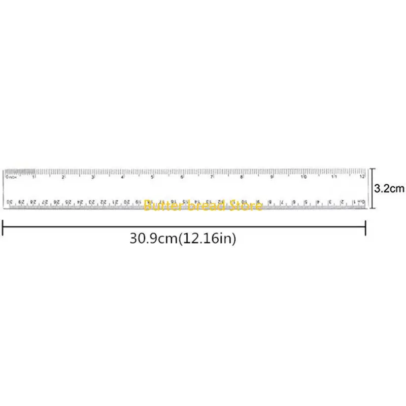 W89C 2Pieces Straight Ruler Measuring 0-30cm Straight Rulers