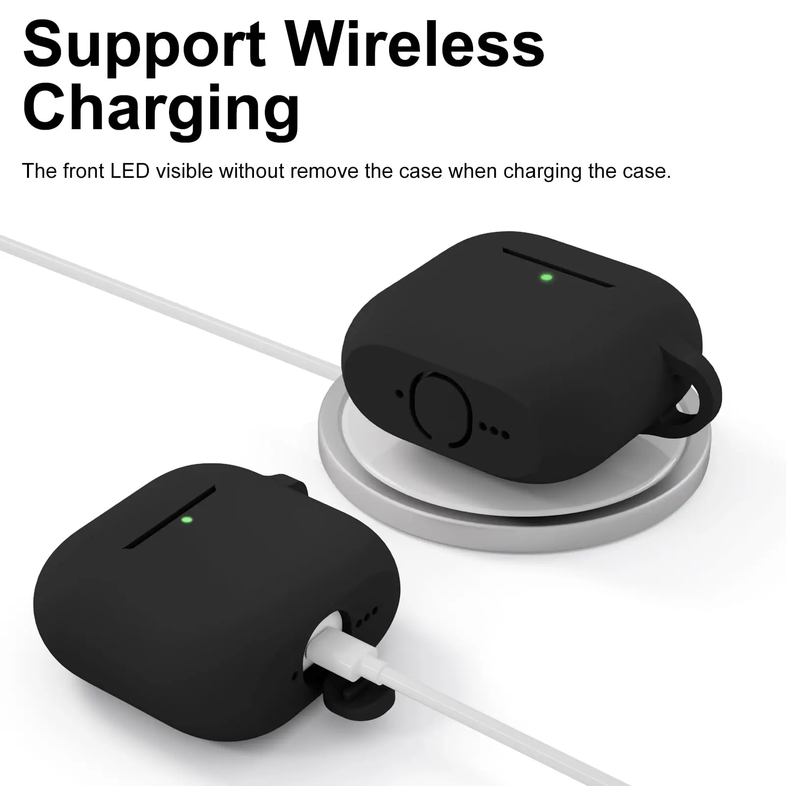 Juste de protection en silicone avec kit de nettoyage, peau douce, porte-clés, 4e étui, AirPods, 2024