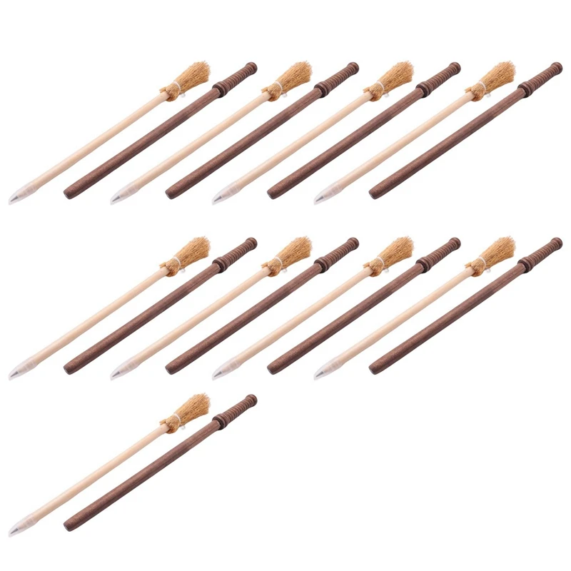 30 Pcs Wand Pencils Party Supplies And10 Pieces Witch Broom Pencils, Wand Pencils Theme Birthday Goody Bag Filler Favors