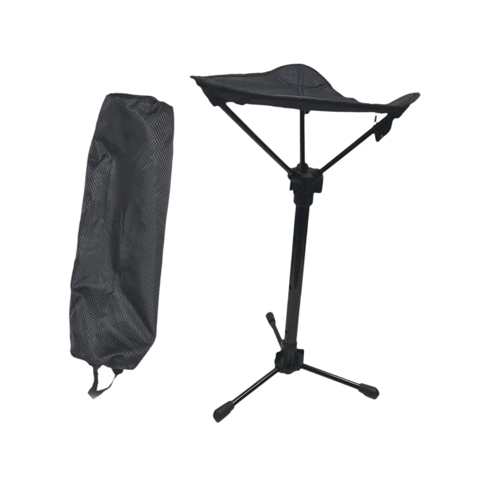 

Camping Stool Seat Fishing Tripod Adjustable Height Foot Rest Portable Folding