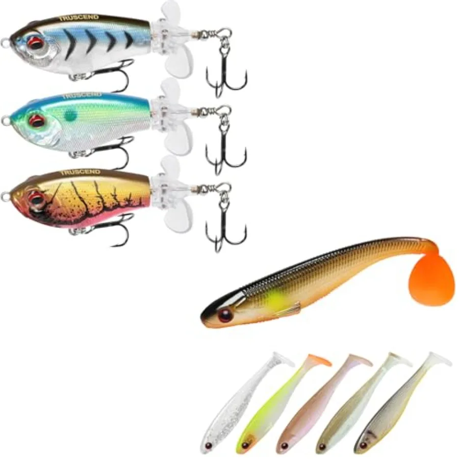 

Top Water Fishing Lures with BKK Hooks Floating Lure for Bass Catfish Pike Top Soft Fishing Lures for All Species of Fish A Mus