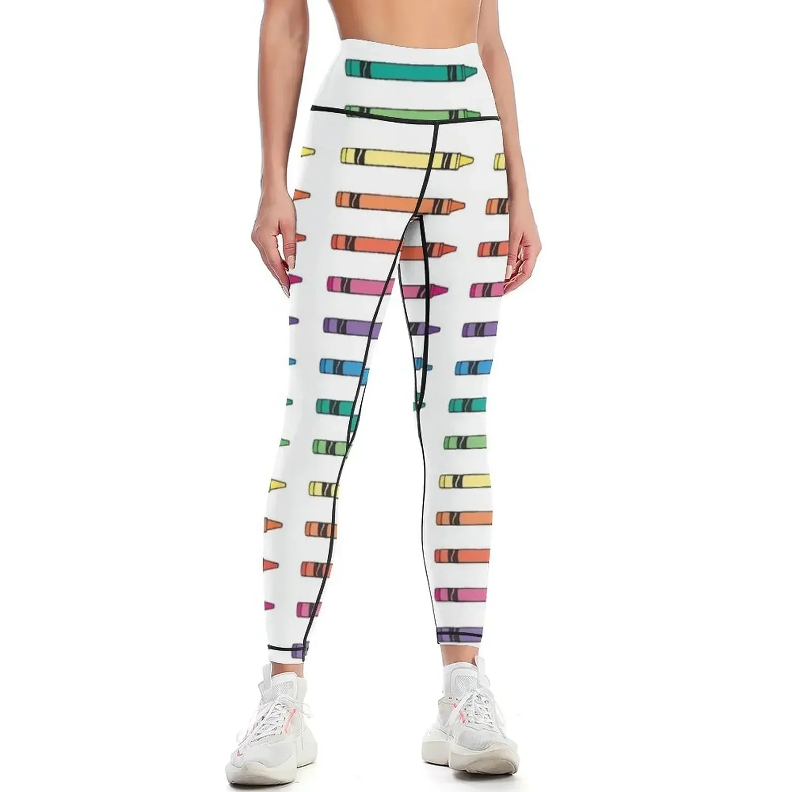 

Rainbow Crayon Illustration Set Leggings Sportswear woman gym gym pants Women sports sport legging Womens Leggings
