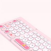 New Bluetooth Wireless Foldable Keyboard 2.4G Wireless Pink Tri-Fold Portable Keyboard Rechargeable Touch-Sensitive Keyboard