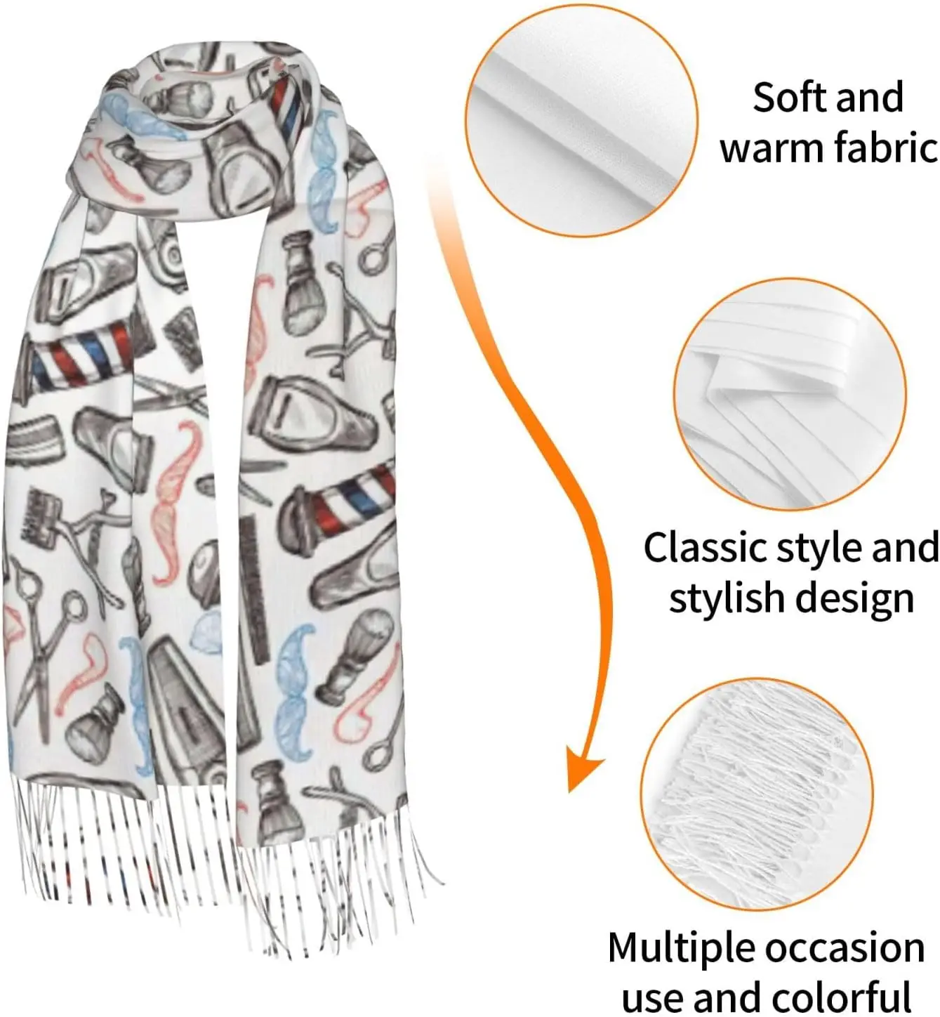 Gezellige zachte mooie zeesterprint kwastjes sjaal kasjmier grote deken sjaal sjaal voor dames herfst winter