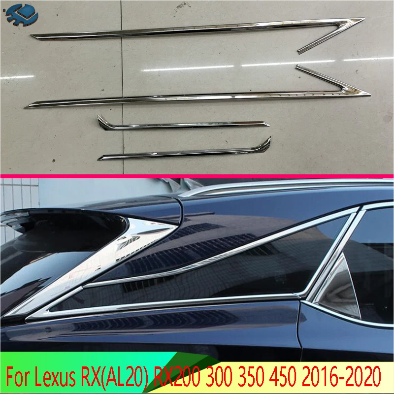For Lexus RX(AL20) RX200 300 350 450 2016-2020 Stainless Steel Side Door Rear View Window Spoiler Cover Trim Insert Garnish