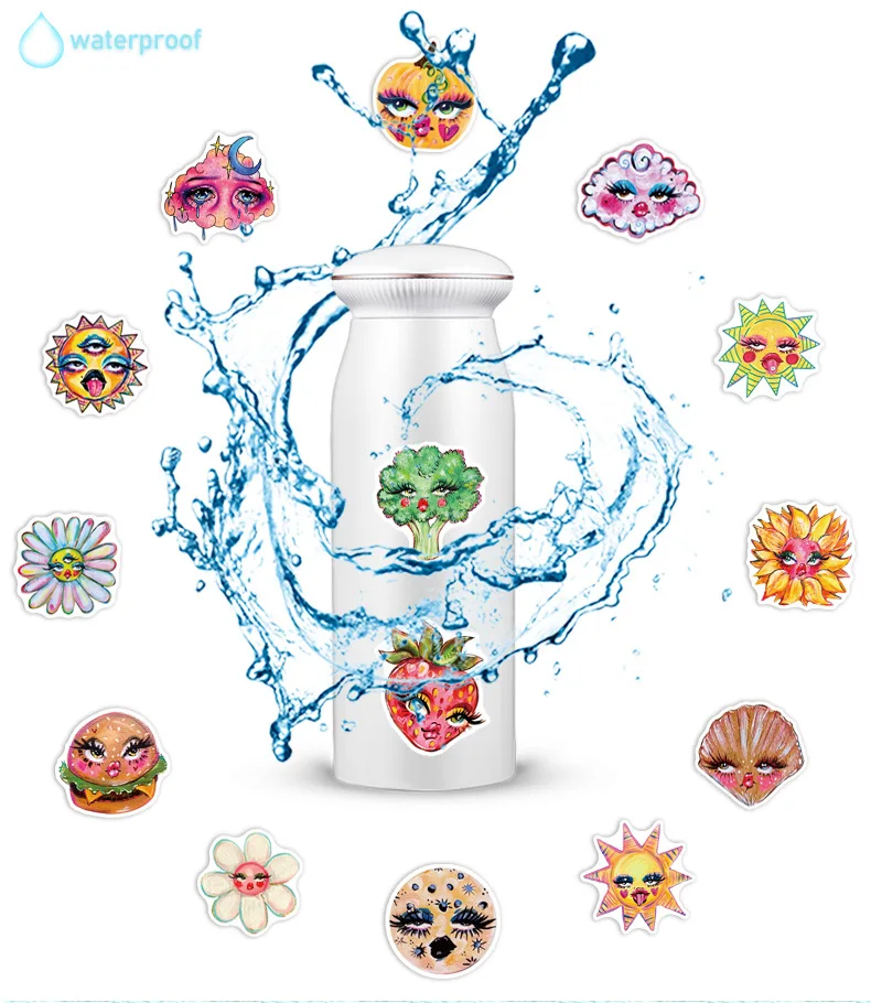 50pcs Weird Wind Big Eyes Cartoon Graffiti Stickers Phone Guitar Laptop Notebook Suitcase Cup Waterproof DIY Sticker Decals Kids view 6