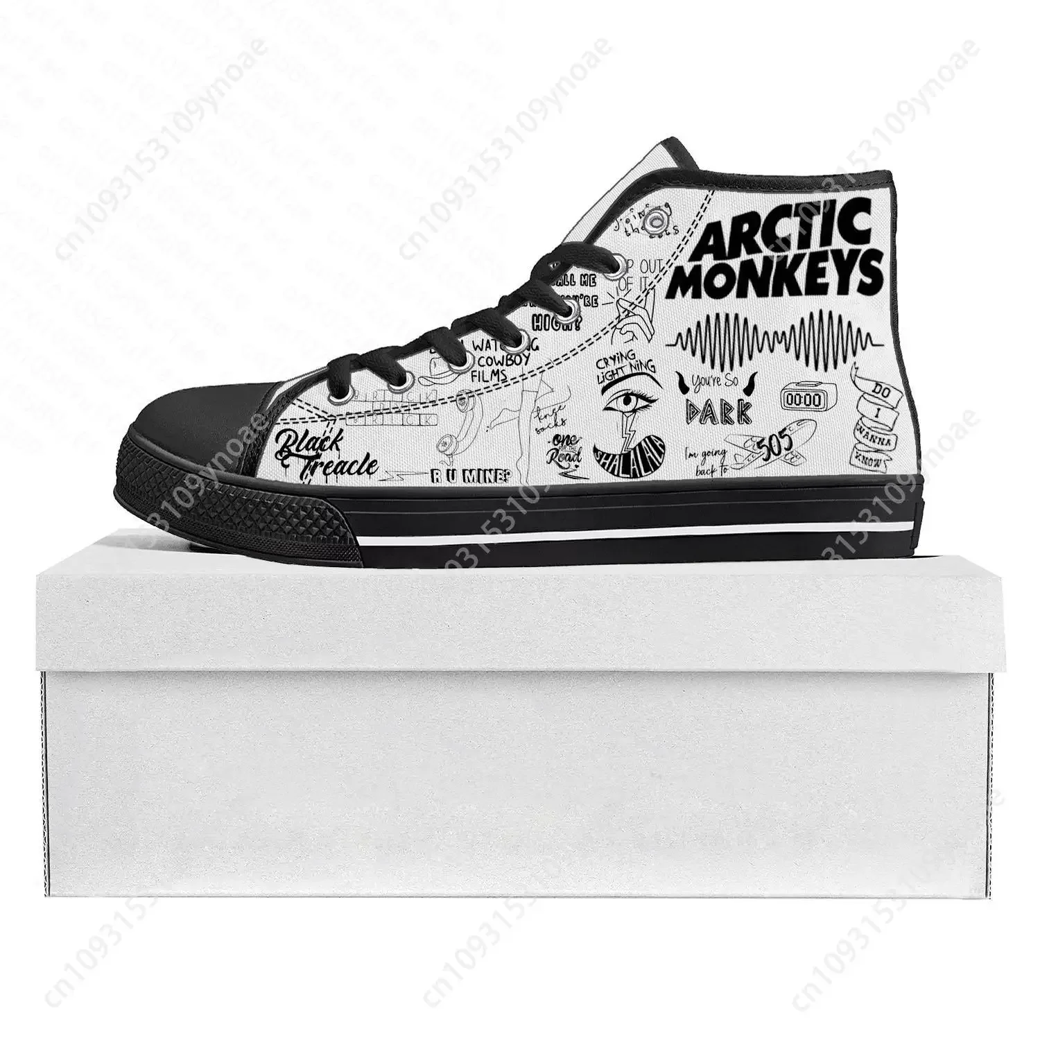 Arctic Monkeys Rock Band Pop High Top High Quality Sneakers Mens Womens Teenager Canvas Sneaker Casual Couple Shoes Custom Shoe